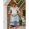 Maternity Dress Summer V Neck Ruffle Cap Sleeveless Bohemian Midi Dress Pockets for Baby Shower - 2 of 4