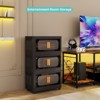 Racxily Folding Storage Cabinet ,Collapsible Storage Bins with Magnetic Door, Plastic Storage Cabinet with Wheels - 3 of 4