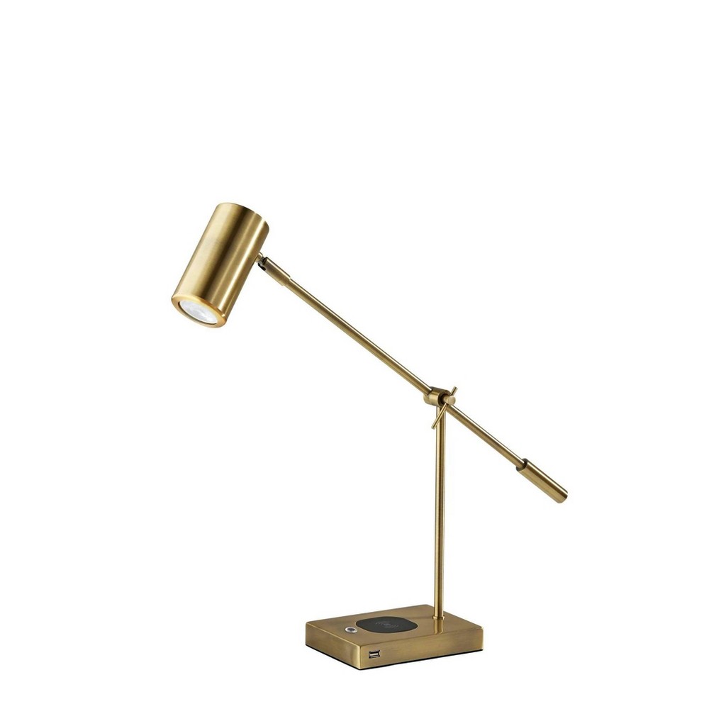 Photos - Floodlight / Street Light Adesso Collette Charge Desk Lamp  Brass (Includes LED Light Bulb)