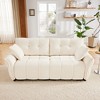 DOMETOUR Premium Two-Seater Sofa, Ergonomic Design, High-Resilience Foam, Modern Chenille Upholstery, White, for Living Room/Office - 2 of 4