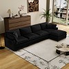 TiramisuBest Modular Sectional Sofa,Deep Seat Couch for Living Room , 4 Pillow, Modern L-Shaped Sofa for Living Room Bedroom Apartment,BLACK - 2 of 4