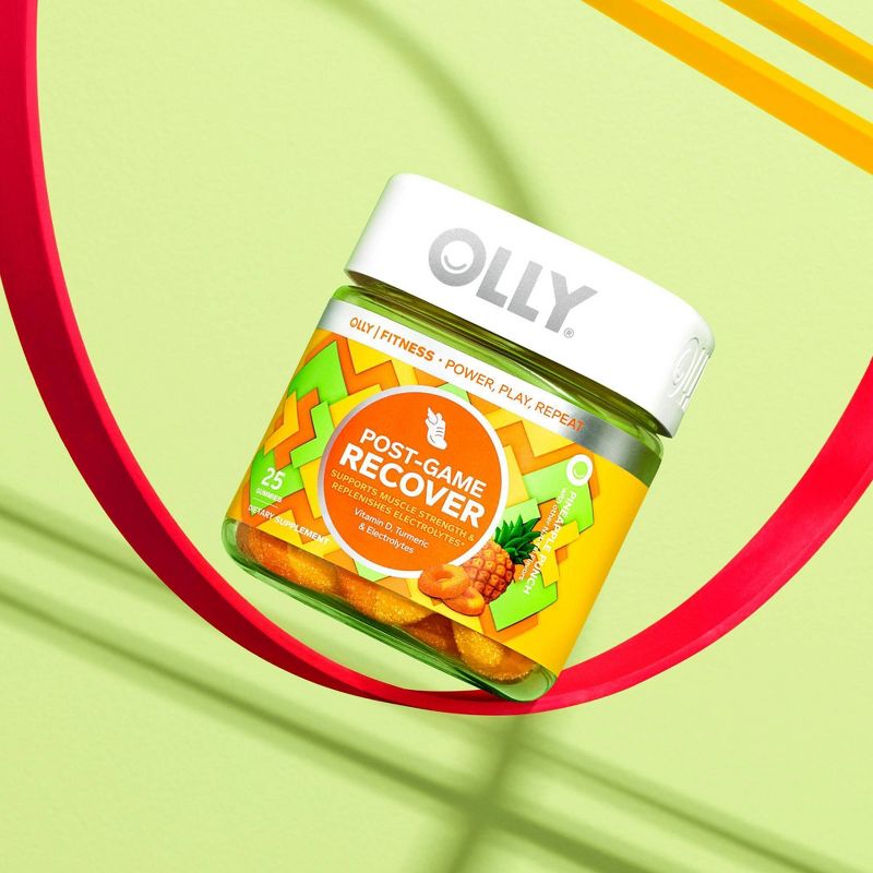 OLLY Post-Game Recover Gluten Free Gummies with Vitamin D, Turmeric &#38; Electrolyte Dietary Supplements - Pineapple Flavor - 25ct, 3 of 8