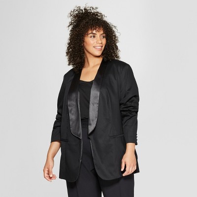 plus size black tuxedo jacket