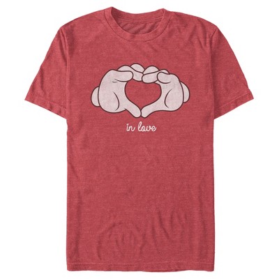 Men's Mickey & Friends Mickey Mouse Glove Heart T-Shirt