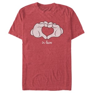 Men's Mickey & Friends Mickey Mouse Glove Heart T-Shirt - 1 of 4