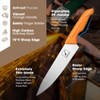 imarku Knife Set with Built-in Sharpener, Japanese Stainless Steel with Non-Slip Ergonomic Handle, Dishwasher Safe, Kitchen Gifts, Orange - 3 of 4