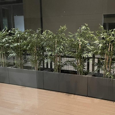 Elegant 64" Silk Bamboo Potted Floor Plant for Outdoor Ambiance