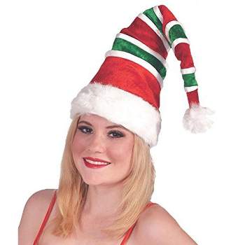 Forum Novelties Red & Green Striped Santa Unisex Costume Hat