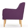PAGED Modern Accent Chair, Upholstered Arm Chair with Back and Wood Legs, Comfy Reading Chair for Bedroom, Living Room Furniture - 3 of 4
