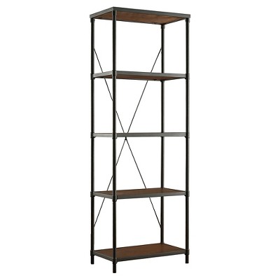 74.25" Webster 4 Shelf Mixed Media Bookshelf Black - Inspire Q