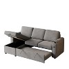 NicBex Couches for Living Room 85.8" Convertible 2 in 1 Pull Out Sofa Bed Upholstered Sleeper Sofa with Storage and Charging Port, Gray, Dark Gray - 3 of 4