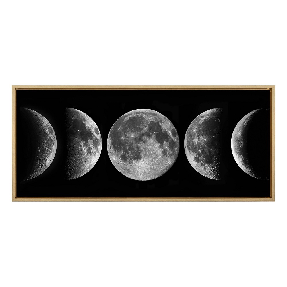 Photos - Wallpaper Kate & Laurel All Things Decor 18"x40" Sylvie Phases of the Moon Framed Ca