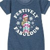 Girls' - Barbie - Festively Fabulous Graphic Short Sleeve Fleece Dress - 2 of 4