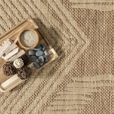 Ranya Modern Tribal 4' x 6' Light Brown Synthetic Area Rug