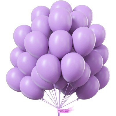 PartyWoo Balloons Lavender Light Pastel Lilac 12 Inch 50 pcs