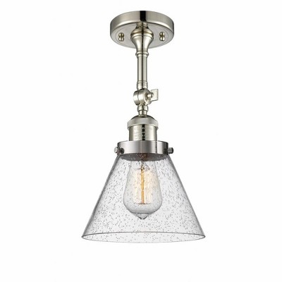 Cone - 1 Light Semi-Flush Mount In Industrial Style-14.5 Inches Tall and 7.75 Inches Wide