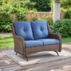 Buenhomino Patio Loveseat Rattan Glider Sofa with Curved Armrest Thicking Back & Seat Cushions for Garden Balcony Backyard - 2 of 4