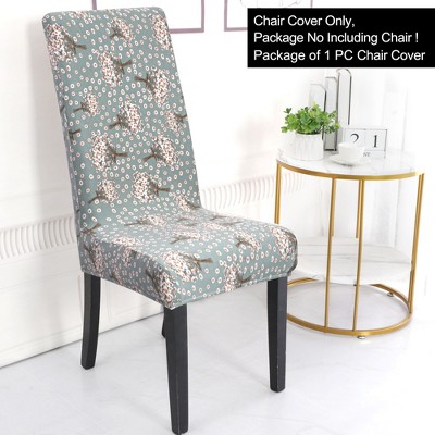 PiccoCasa Spandex Stretchy Botanical Removable Washable Dining Chair Slipcovers Multicolored 1 Pc
