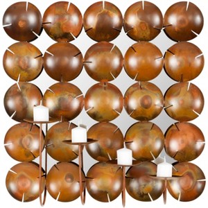 4 Candle Pillar Round Cut Cups Square Wall Decor - WDC1020 - Safavieh - 1 of 3