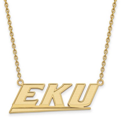 Black Bow Jewelry 10k Yellow Gold Eastern Kentucky Colonels NCAA Necklace 18 Inch