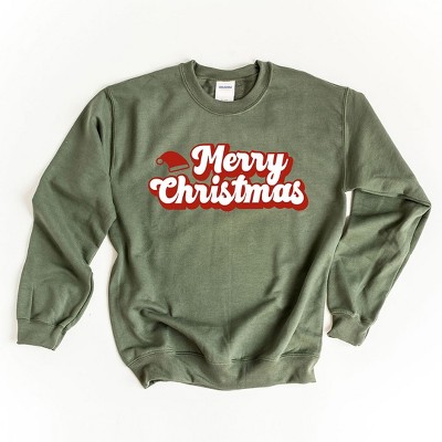 Simply Sage Market Women's Graphic Sweatshirt Merry Christmas Hat