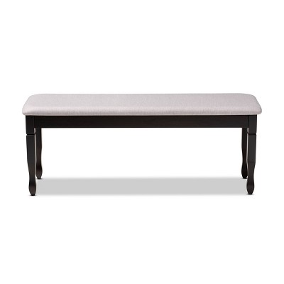Elegant Corey Dark Brown and Gray Upholstered 48" Wood Dining Bench
