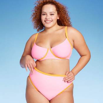 TopLLC Womens Sporty Summer Bathing Suit Color Block Plus Size