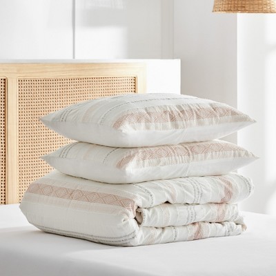 Blush and Cream Cotton Full Comforter Set