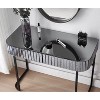 33.9" Makeup Vanity Desk with Mirror and Lights, Vanity Table with 2 Drawers & Open Shelf, Dressing Table with Charging Station for Bedroom Silver - 3 of 4