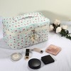 Unique Bargains Cotton Large Travel Aesthetic Cute Floral Pattern Makeup Bag  Beige 1 Pc : Target