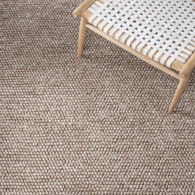 Natura Brown Hand Woven Wool Area Rug, 5' x 8'