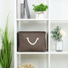 PiccoCasa Home Closet Clothes Box Cotton Fabric Decorative Storage Bins Small Chocolate Color 1 Pc - 3 of 4