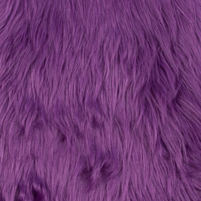 Purple Faux Fur and Beechwood Accent Chair with Metal Bracing