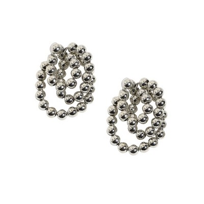 SOHI Women's Metallic Silver Party Drop Earrings