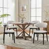 Set of 2 Wooden Dining Room Chairs, Black Armless Upholstered Dining Chairs with Linen Fabric, Comfortable Kitchen Chairs - Koiai - 2 of 4