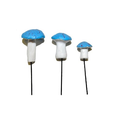 G & F Products MiniGardenn Mushrooms Blue Set of 3 (10025BL)