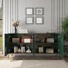 CLIHOME 4 Door Locker Accent Cabinet, 64'' Utility Storage Cabinets Credenzas Console Table With Gold Metal Legs - 3 of 4