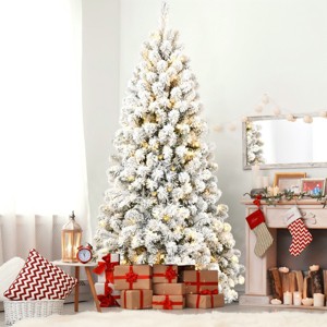 Artificial Trees Christmas Lit with 200 Warm Incandescent Lights, Prelit Christmas Tree with 498 Memory Wire Tips,Home Decoration-Maison Boucle - 1 of 4