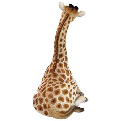 Medium Hand-Painted Resin Resting Giraffe Statue