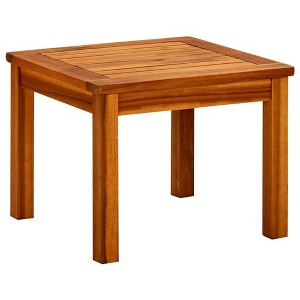 Coffee Table Natural Wood Solid Acacia Wood 17.7x17.7 in Simple - 1 of 4