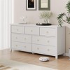 coucheta Round Handle Chest of Drawers Flat Panel Dresser Wooden Bedroom Storage Furniture Compact Modern Clothes Storage Cabinet Organizer - 2 of 4