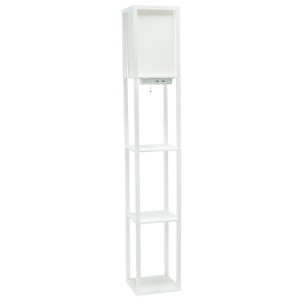 Creekwood Home Classix 62.5" 3-Tier Storage Floor Lamp with Charging Ports and Outlet - 1 of 4