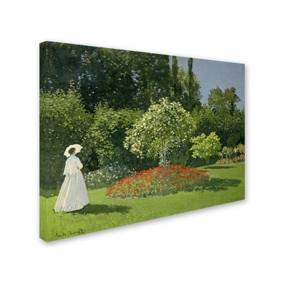 Trademark Fine Art -Claude Monet 'Jeanne Marie Lecadre in the Garden' Canvas Art