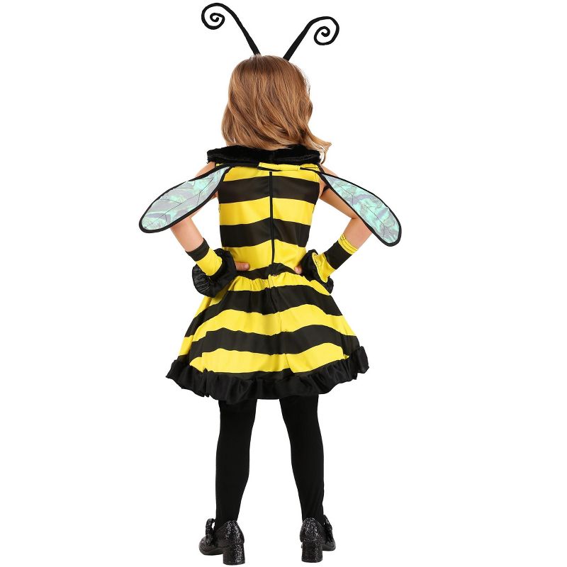 HalloweenCostumes.com Toddler Girl's Deluxe Bumble Bee Costume, 3 of 4