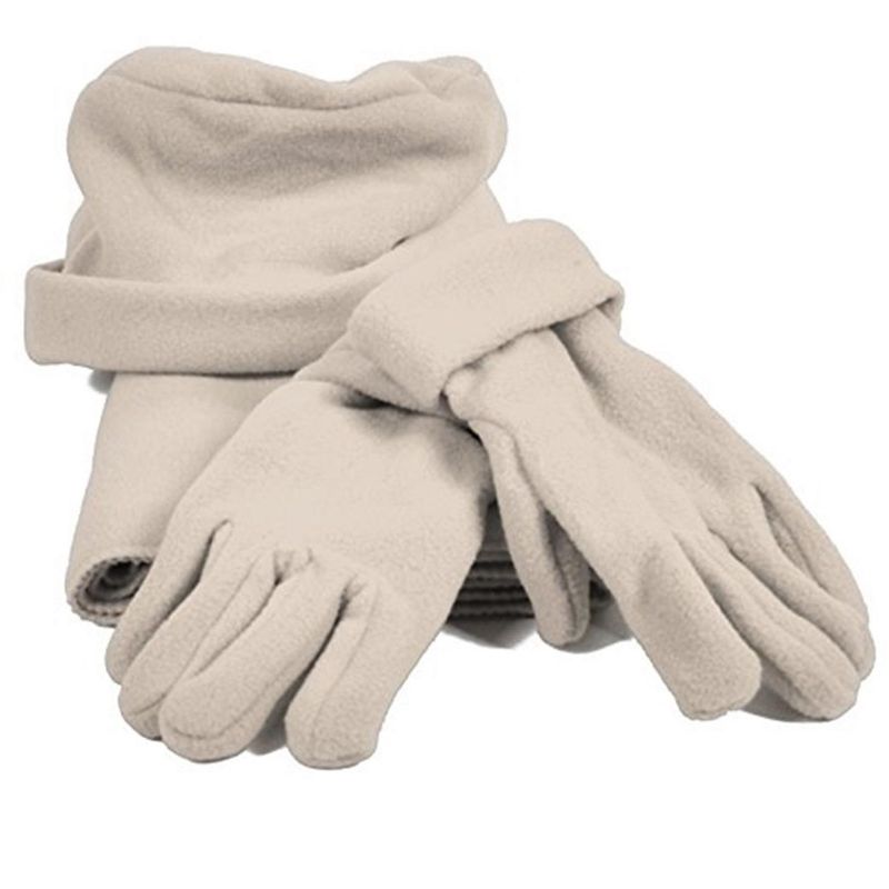 Women's Solid Fleece 3-Piece gloves scarf Hat Winter Set, 1 of 3