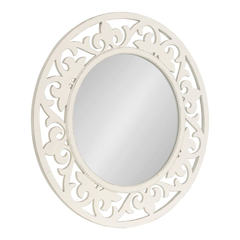 32&#34; x 32&#34; Shovali Rustic Round Mirror White - Kate &#38; Laurel All Things Decor, 1 of 11