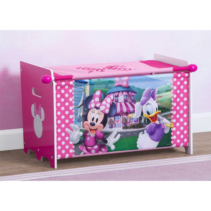 Delta Children Minnie Mouse Toy Box with Retractable Fabric Top - Pink, 3 of 9
