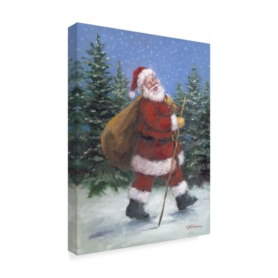 Trademark Fine Art -Mary Miller Veazie 'Walking Santa' Canvas Art