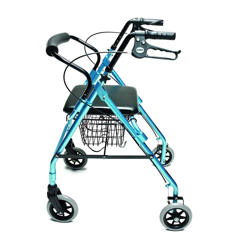 Graham Field Lumex Walkabout Lite Rollator with Seat and 6 Inch Wheels with Ergonomic Hand Grips & adjustable Handle Height for Everyday Use, Aqua, 4 of 7