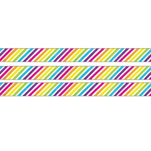Teacher Created Resources® Brights 4Ever Stripes Straight Rolled Border Trim, 50 Feet, 3 Rolls - 1 of 4